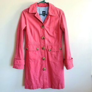 Pink GAP Trench  Coat, Size XS